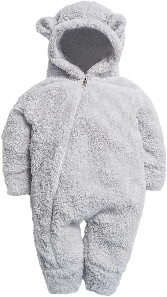 Kız Erkek Bebek Ve Çocuk Kapüşonlu Peluş Ayıcık Tulum