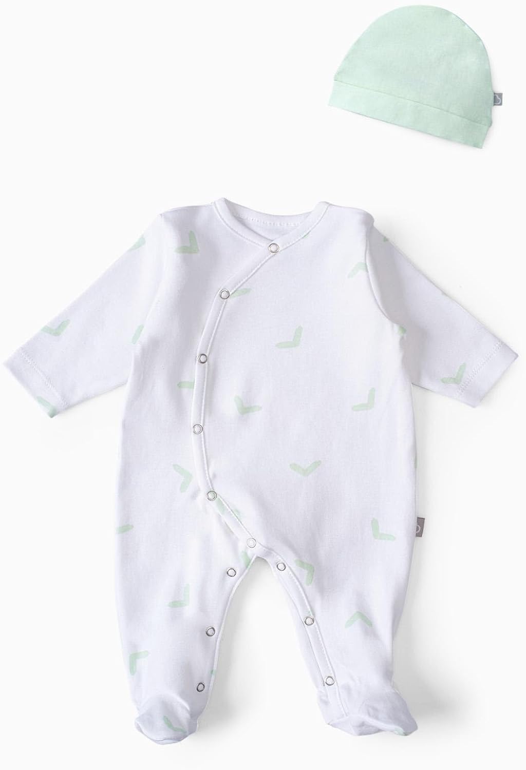 Bebek Patikli Tulum Şapka Set Yeşil